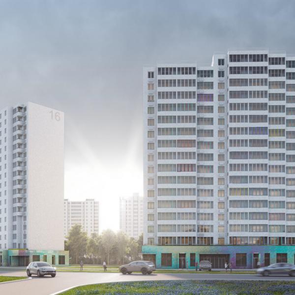 Жилой комплекс из трех отдельно стоящих 16-17-ти этажных многоквартирных домов с первыми нежилыми этажами